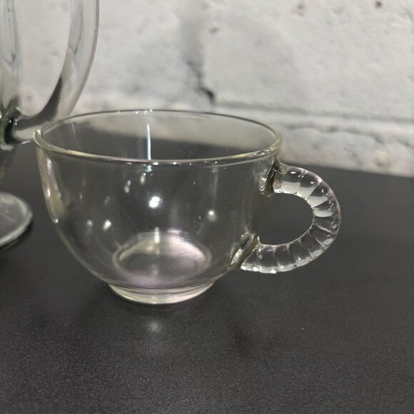 Vintage Glass Mug & Teacup Set 2 Piece - Picture 3 of 5